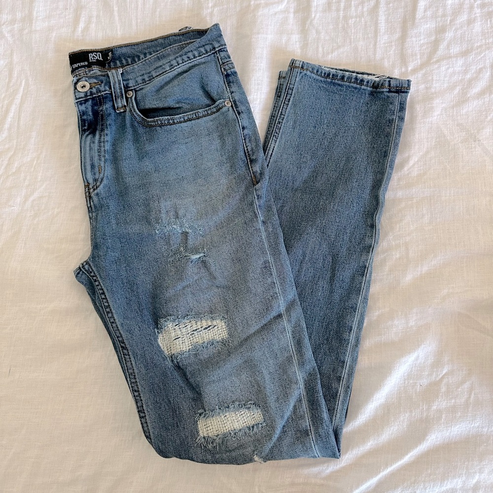 Men’s Distressed Ripped Denim Skinny Jeans